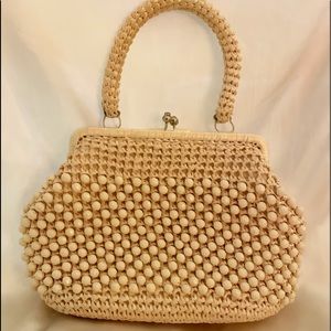 Vintage 1950’s beaded raffia handbag made in Japan